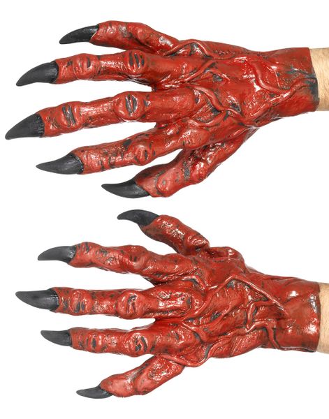 Röda Latex Djävulshandskar Med Klor