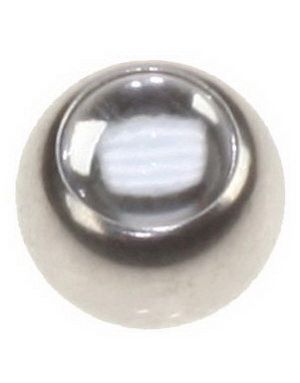 Stålkula med Blank Pärla Sten - 6 mm Kula till 1,6 mm Stång
