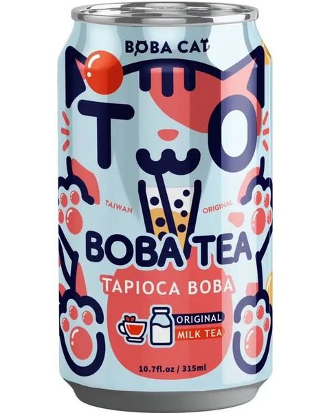 ÄT SNART PRODUKT - Boba Cat Original Milk Tea - Popping Bubble/Boba Tea 315 ml (Taiwan)