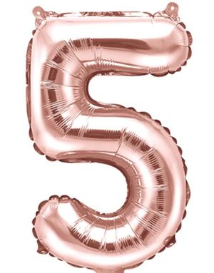 Talet 5 - Roséguldfärgad JUMBO Folieballong 86 cm