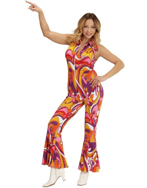 70-tals Psykedelisk Orkide Jumpsuit-dräkt