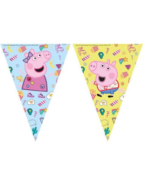 230 cm Banner med Vimplar - Greta Gris