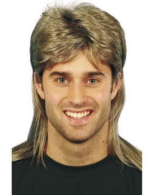 Jason/Mullet Peruk - 80-talet - Ljus Brun