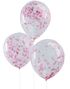 5 stk 30 cm - Genomskinliga Ballonger med Rosa Konfetti - Plock och Mix