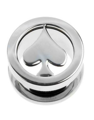 Spades - Silverfärgad Piercing Tunnel
