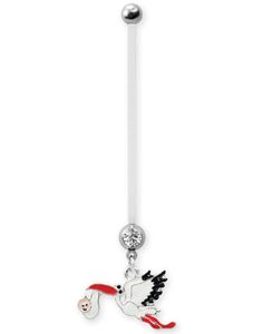 Navelpiercing För Gravida med Storken & Baby