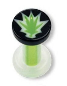 Green Weed - Vit & Svart Piercing Plugg