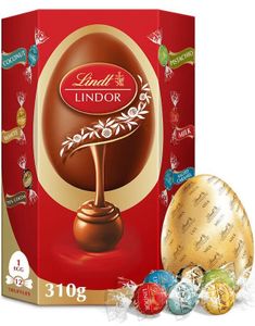 Stort Lindt Lindor Ägg Med Assorted Truffles - Stort Chokladägg Med Olika Chokladtryfflar Med Fyllning 310 Gram