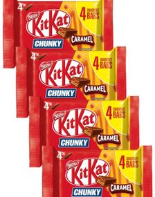 15 st 4-pack KitKat Chunky Caramel Choklad - Full låda 2100 gram
