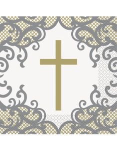 16 stk Pene Servietter med Gullkors 33x33 cm - Gold Cross