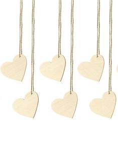 10 stk Hjerteformet Tags i Treverk