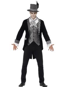 Dark Mad Hatter Inspirerad Kostym med Hatt till Man