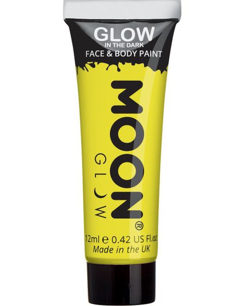 Gul Glow in the Dark Ansikts- och Kroppsfärg 12 ml