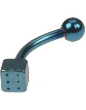 Banan With Dice & Ball - 1,2 x 8 mm Blå Ögonbrynspiercing