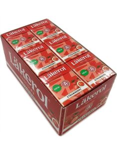 24 st Läkerol Strawberry Sugarfree / Sockerfria Pastiller med Jordgubbssmak - Hela Lådan 600 gram