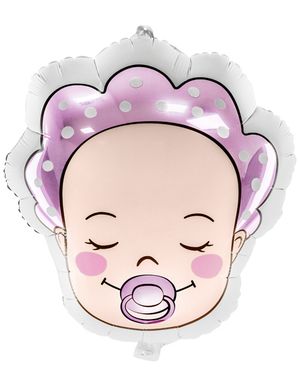 Rosa Baby Folieballong til Dåp, Babyshower og Bursdag 45x40 cm