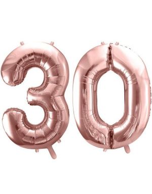 30 års ballonger - 35 cm roséguld