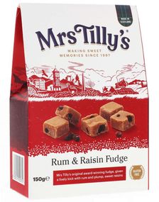 Mrs Tilly Rum and Raisin Fudge / Myke Karameller m Rom og Rosin 150 g