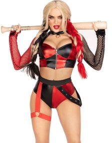 Crime Spree - Harley Quinn Inspirerad Maskeraddräkt För Damer