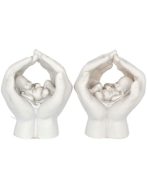 Shelter - 2 st Små Figurer av Skyddande Händer 7 cm