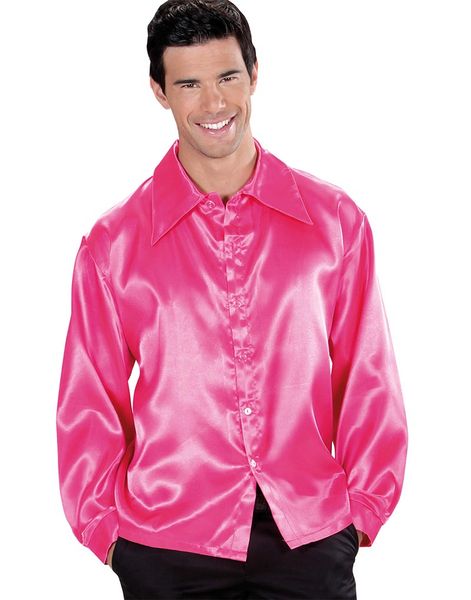 Rosa Satin Kostymskjorta till Man