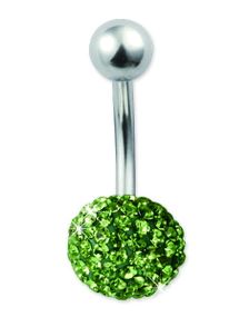 Disco Ball Navelpiercing - Silverfärgad/Grön