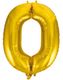 Talet 0 - Guldfärgad JUMBO Folieballong 86 cm