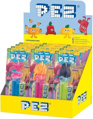 12 st Trolls Pez-Holder med 2 Pez-Pakker - Hel Låda