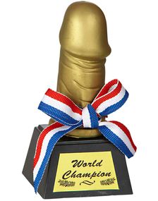 Penisformad World Champion Pokal 12x6 cm
