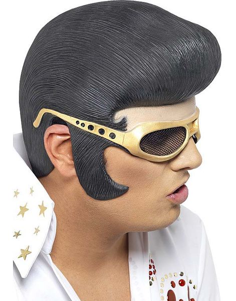 Elvis Presley Latex Huvudplagg med Glasögon
