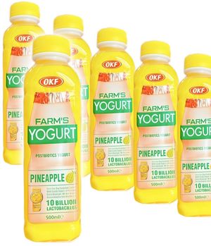 20 st OKF Farm's Yoghurt Ananas - Drickyoghurt med Ananassmak - Helt Låda 20x350 ml (Korea)