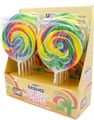 12 st Rainbow Swirl Pops - Stor Rund Regnbågsfärgad Klubba - Candy Realms - Hel låda 1,5 kg