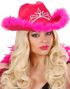 Rosa Cowboy Hatt m/Tiara - Huvudbonad