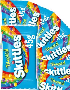 36 st Skittles Tropical - Tyggepastiller Med Olika Tropiska Smaker - Hel Låda 1,62 kg