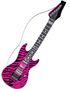 Zebramönstrad Uppblåsbar Rosa och Svart Elgitarr - 105 cm