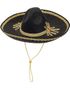 Svart Sombrero med Guldfärgad Kant 44 cm