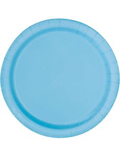 20 st Ljusblå Små Papptallrikar 17 cm