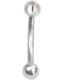 White Crazy Eye - 1.2 x 8 mm Ögonbrynspiercing