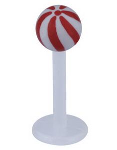 Candy Stripes Labret - Vit/Röd - Strl 1,2x8x4mm