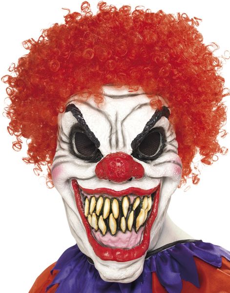 Nightmare Clown - Heltäckande Mask med Hår