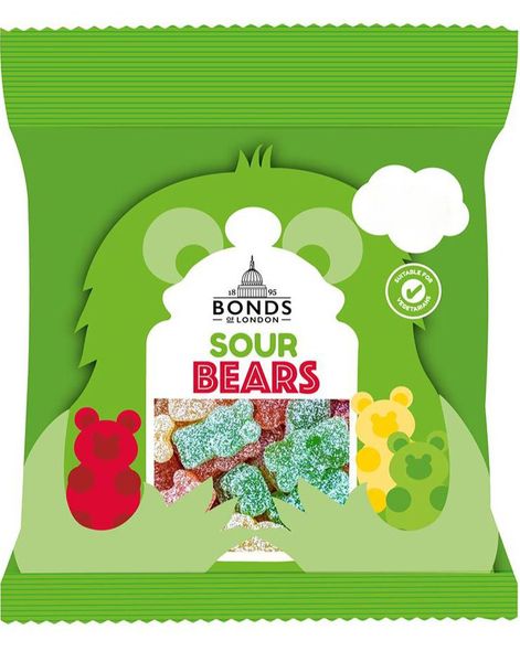 Fizzy Sour Bears - Bonds of London 50 gram (UK)