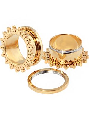 Victorian Flower Tunnel Piercing - Guld