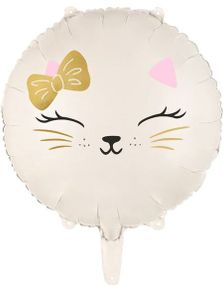 Katt med Sløyfe - Folieballong 35 cm