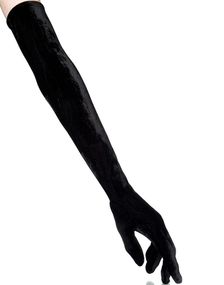 Långa Sammetshandskar - Svart