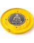 Gul Rund Røkelsesholder i Mango-Tre med Buddha Motiv 9,5 cm