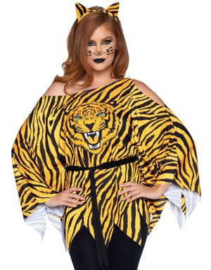 Tiger Poncho Set Till Dam - OneSize
