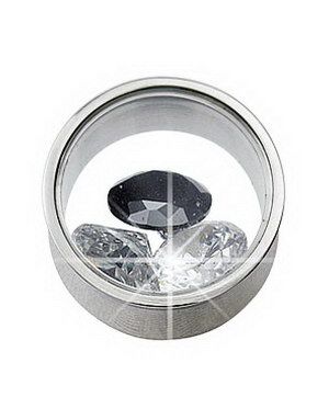 Stilig Piercing Plugg med tre Stenar Inuti