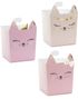 3 stk Lys Rosa Katte Snack/Popcornbeger med Gullfolierte Detaljer 10x14 - Kitty Party