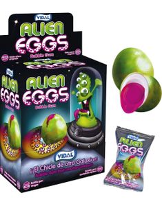 200 st Vidal Alien Eggs - Tuggummiegg med Fyllning - Hel Låda 1 kg