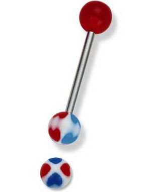 Red & Blue Hearts - Tungpiercing